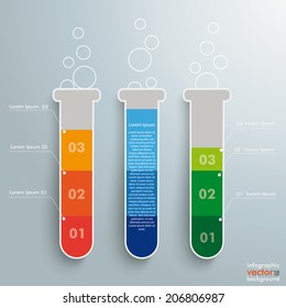 Infographic with lab tubes on the grey background. Eps 10 vector file.