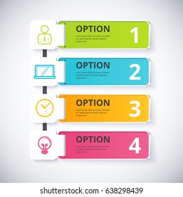 infographic label with 4 choice. vector illustration