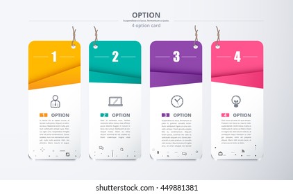 Infographic label with 4 color and icon. included sample text. vector stock