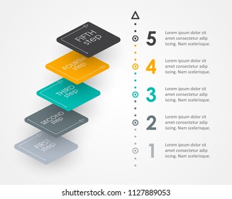 Infographic label design with 5 options leves or steps. Infographics for business concept. Can be used for presentations banner, workflow layout, process diagram, flow chart, info graph