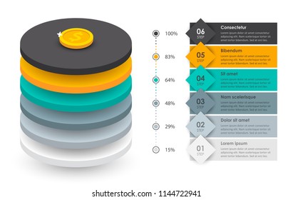 Infographic label design with 6 options leves or steps. Infographics for business concept. Can be used for presentations banner, workflow layout, process diagram, flow chart, info graph