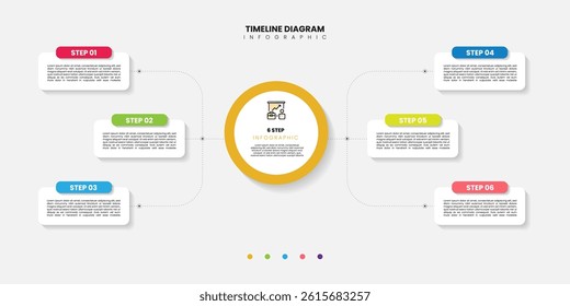 Infographic label design with circle infographic template design and 6 options or steps. Can be used for process diagram, presentations, workflow layout, banner, flow chart, info graph