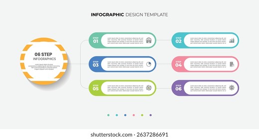 infographic label design with circle infographic template design and 4,5,6 options or steps. Can be used for process diagram, presentations, workflow layout, banner, flow chart, info graph