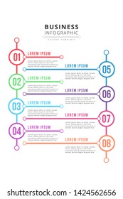 Infographic label design template with icons and 8 options or steps. Can be used for process diagram, presentations, workflow layout, banner, flow chart, info graph for your business.- Vector
