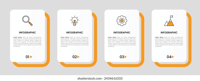 Infographic label design template with icons and 4 options or steps.