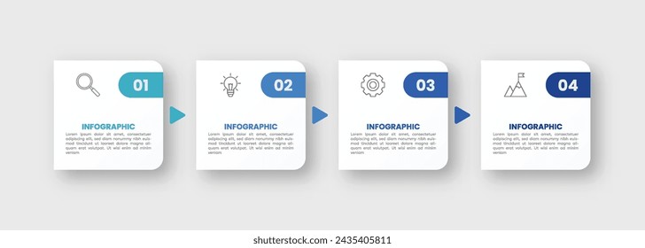 Infographic label design template with icons and 4 options or steps.