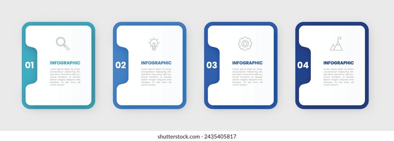 Infographic label design template with icons and 4 options or steps.