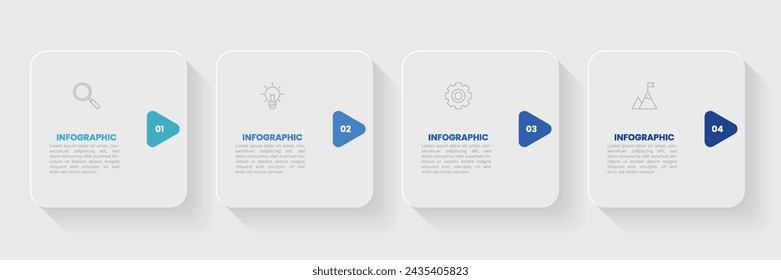 Plantilla de diseño de etiquetas infográficas con iconos y 4 opciones o pasos.