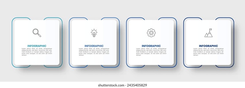 Infographic label design template with icons and 4 options or steps.