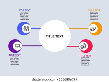 Infographic label design template with icons Circular business infographic template design for presentation Business concept