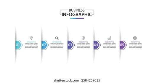 Infographic label design template with icons and 5 options or steps. vector illustration