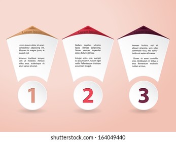 Infographic label elements with numbers and options 