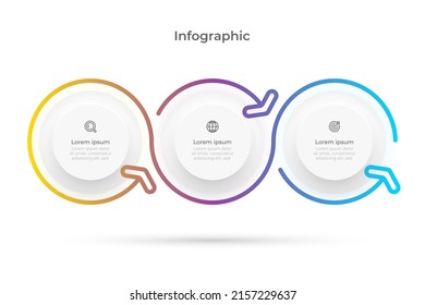 plantilla de etiqueta infográfica con iconos y 3 opciones o pasos. Ilustración vectorial.