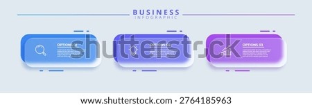 Infographic labels with icons and 3 options or steps. Suitable for process diagrams, presentations, workflow layouts, banners, flow charts, and infographics.