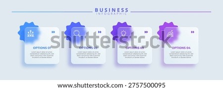 infographic labels with icons and 4 options or steps. Suitable for process diagrams, presentations, workflow layouts, banners, flow charts, and infographics.