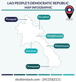 Infographic of Laos map. Infographic map
