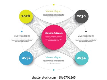 An infographic layout with big colored circles in ellipsis form. Business vector graphic.
