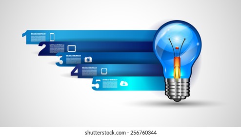 Infographic Layout for Brainstorming Concept background with graphs sketches. A lot of hand drawn infographics and related design elements are included plus 3D glossy lamp.