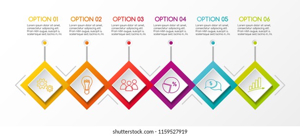 Infographic layout with business icons. Vector.