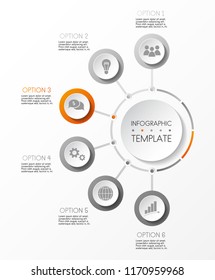 Infographic layout with business icons. Vector.