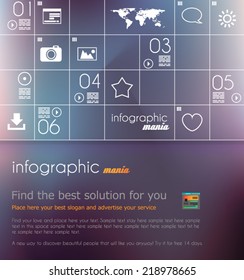 Infographic Layout for modern business data presentation and classification. Ideal for item or service ranking or products comparison.