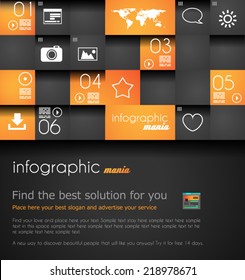 Infographic Layout for modern business data presentation and classification. Ideal for item or service ranking or products comparison.