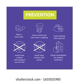 Infographic layout on Prevention wuhan corona virus design vector illustration