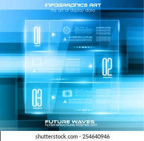 Infographic Layout With Spotlights Over An High Tech Background To Use For Cover Templates, Poster Wallpaper, Presentation Pages, Cards And Business Related Advertisement.