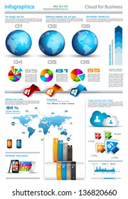 Infographic layout template with world maps. Ideal for global statistics and for every kind of data visualization. Delicate shadows and high costrast colours.