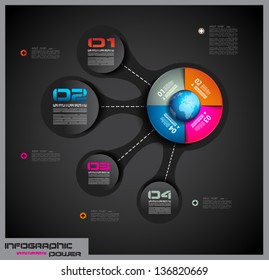 Infographic layout template with world maps. Ideal for global statistics and for every kind of data visualization. Delicate shadows and high costrast colours.