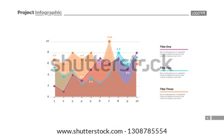 Infographic line chart slide template. Business data. Graph, diagram, design. Creative concept for infographic, report. Can be used for topics like statistics, analysis, research