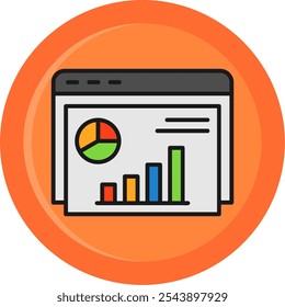 Infographic Line Filled Circle Vector Icon Design