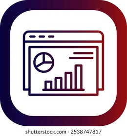 Infographic Line Gradient Round Corner Vector Icon Design