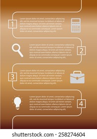 Infographic line with text and business icons