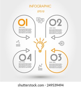 infographic linear cloverleaf. infographic concept.