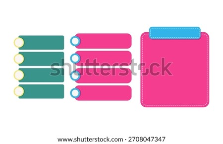 Infographic list panels combined with a large pink textbox banner, ideal for presentations, guides, highlight info, modern layouts, digital posters, and editable templates.