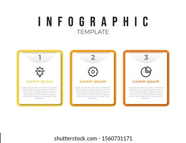 Infographic list template with 3 column points and icons use for describing or showing workflow, task, timeline, process, information on slide presentation, poster, brochure, banner, etc.