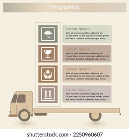 Infographic logistics and Warehousing Business, Packing, vector illustration.