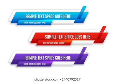 Infografik Untere dritte Kachel Modernes Banner im Satz Vektor