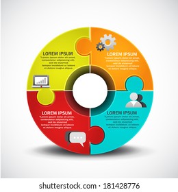 Infographic made of puzzle. Vector illustration. 