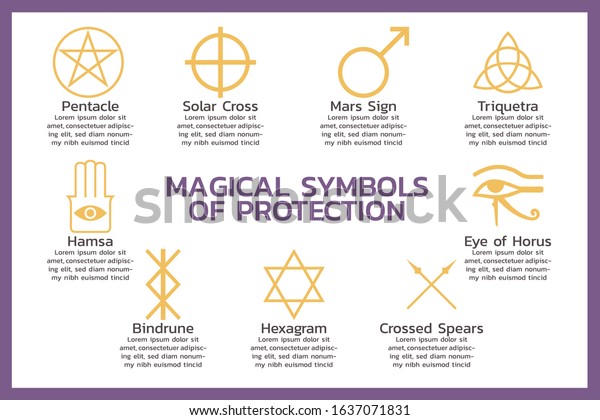 Infographic Magical Symbols Protection Elements Concept