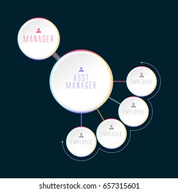 Infographic Management flow Vector illustration infographics four options dark theme