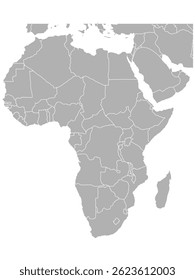 Infographic map of the Africa continent with political divisions
