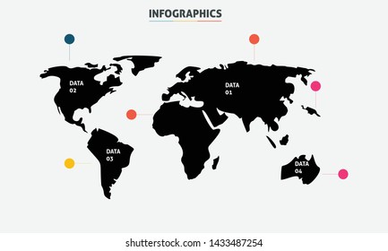 infographic map connections template concept. vector world map for website and presentation business marketing