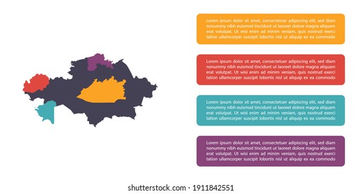 Infographic Map of Kazakhstan, Vector Illustration EPS 10