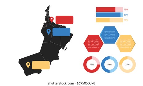 Infographic Map of Oman illustration vector, Presentation, business and website