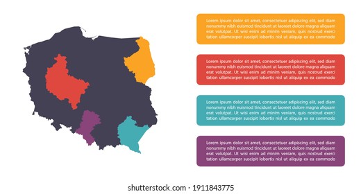 Infographic Map of Poland, Vector Illustration EPS 10