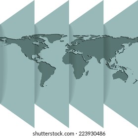 Infographic with map of world. Vector illustration