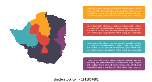 Infographic Map of Zimbabwe, Vector Illustration EPS 10