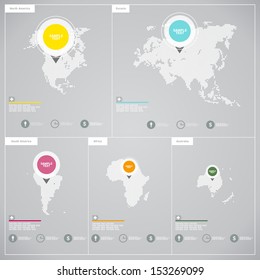  Infographic. Maps of continents.